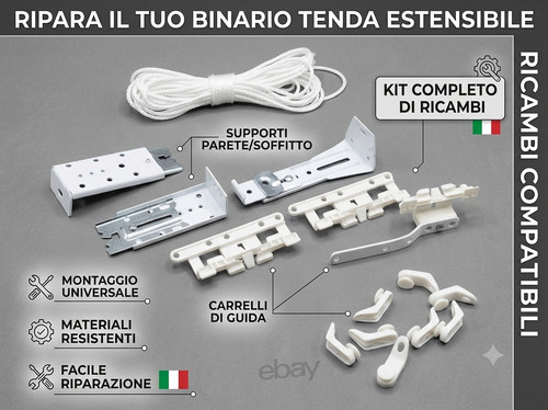 Kit ricambi binario tenda - kit,