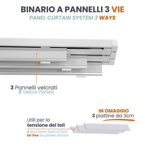 Binario per tende pannello 3 - tende,